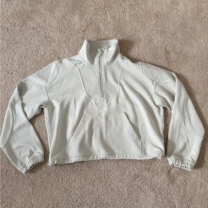 Lululemon softstreme ribbed quarter zip - bone - size 8